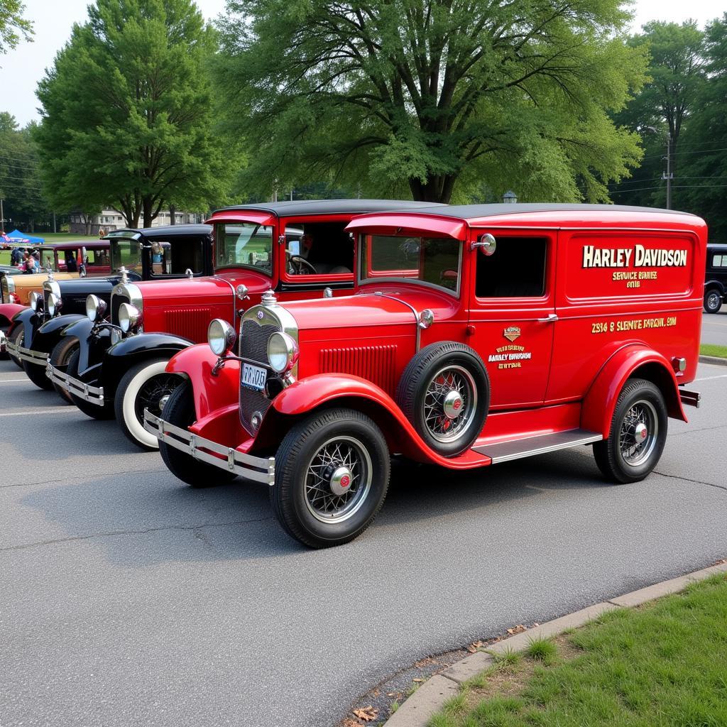 A fleet of Restored 1969 Harley Davidson Service Cars