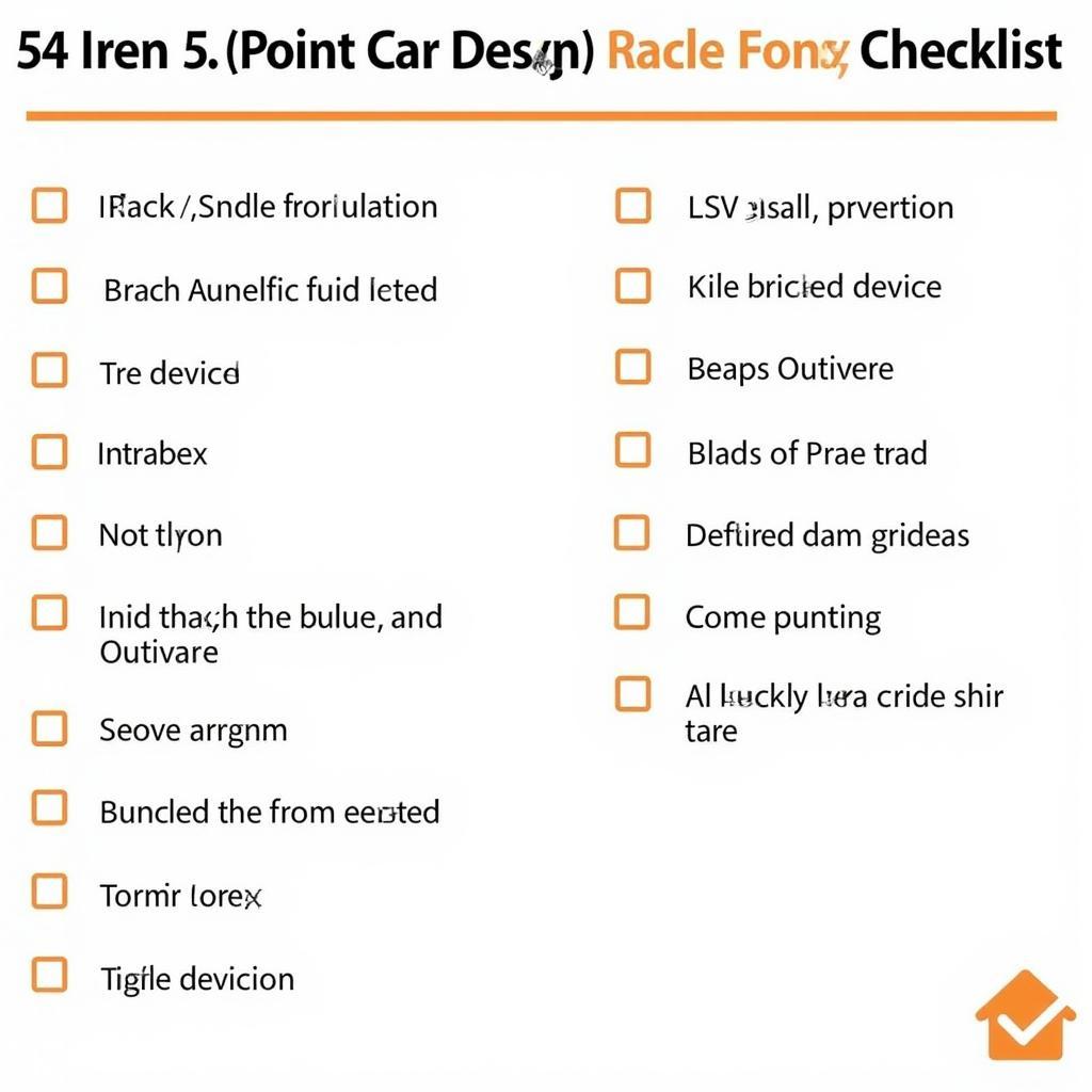 54 Point Car Service Checklist