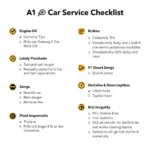 A1 car service checklist