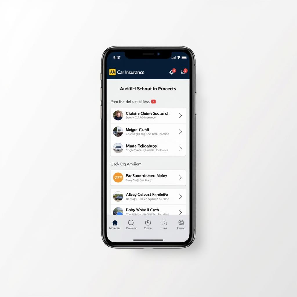 AA Car Insurance Mobile App for Claims