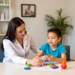 Child engaged in ABA therapy session