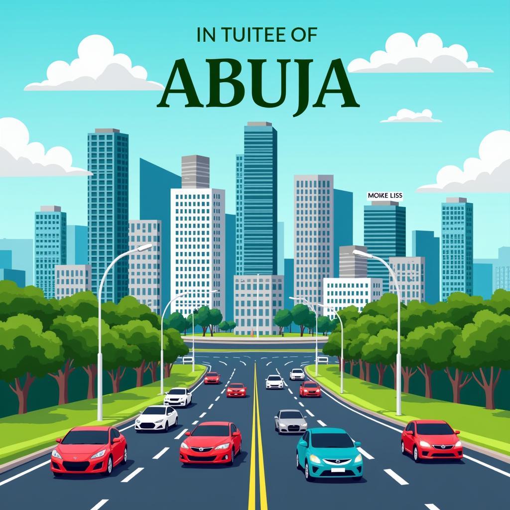 Modern cars driving through Abuja cityscape