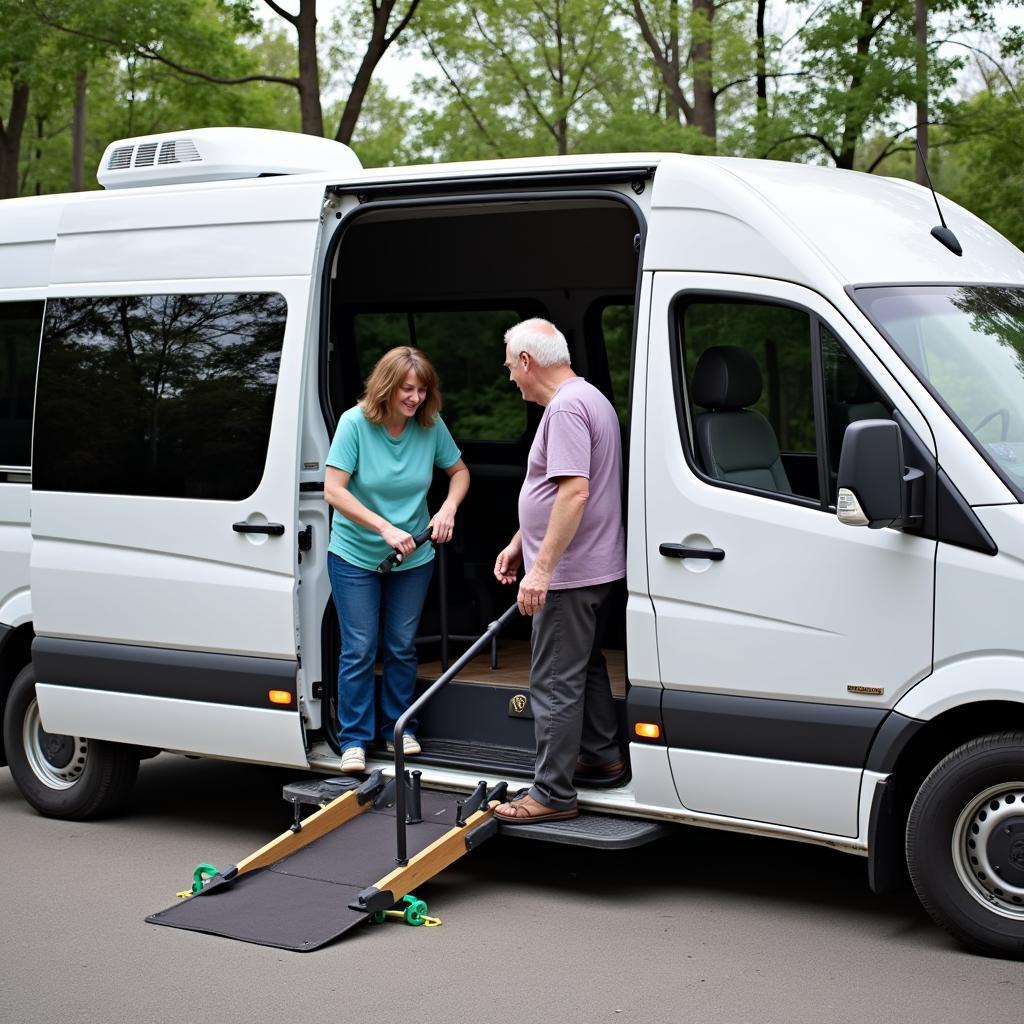 An adult day care center's van providing transportation.