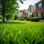 Lawrenceville, GA neighborhood with well-maintained lawns