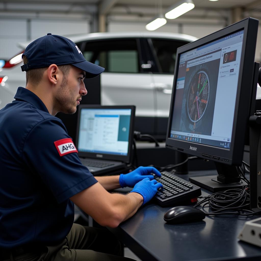 AHG Technician Diagnosing Car Problem