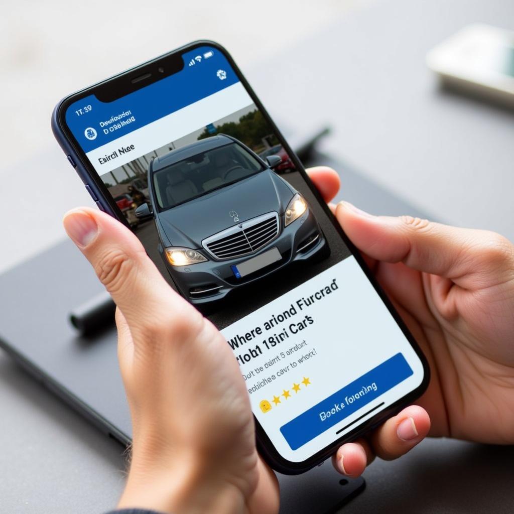 Booking an Airport Car Service on a Mobile Phone