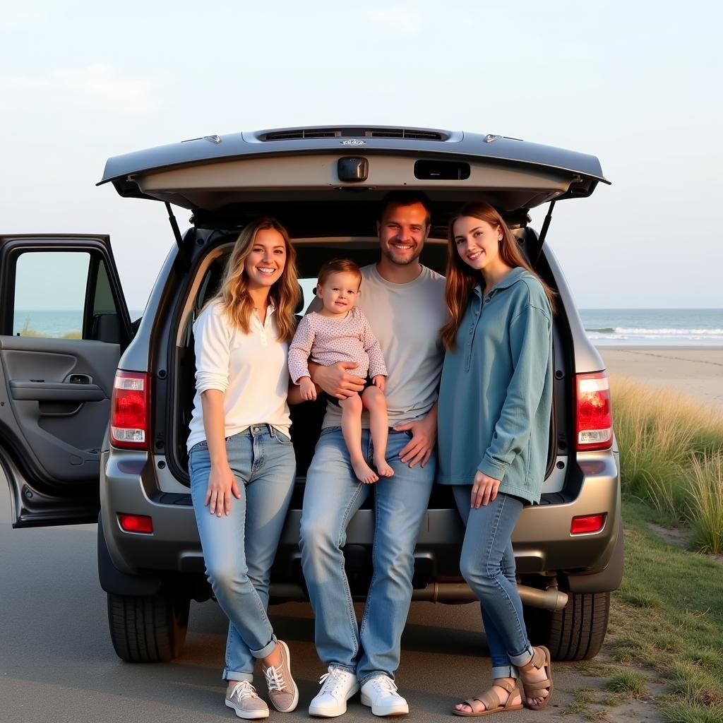 Family using airport car service for a trip in New Jersey