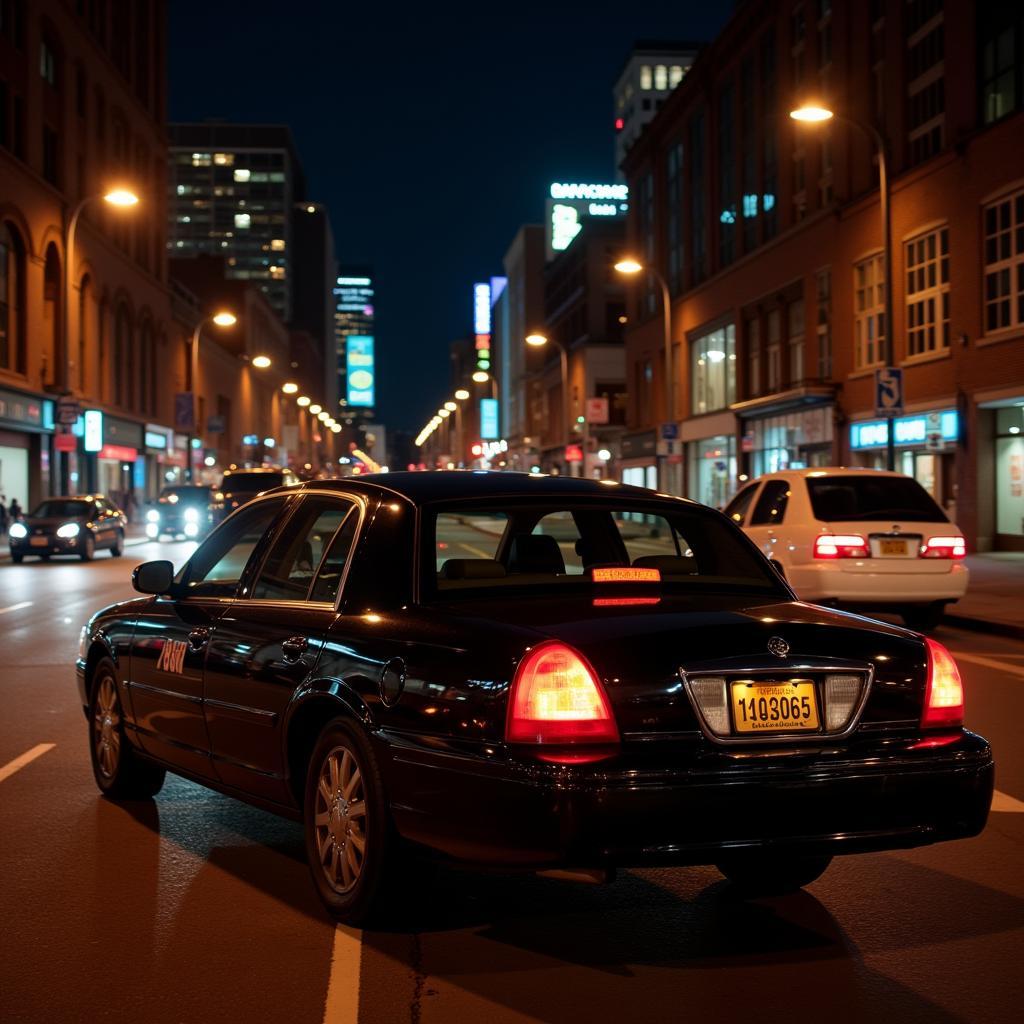 Allegheny Black Car Navigating City Nightlife