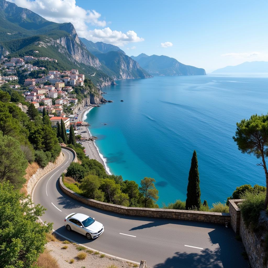 Scenic drive along the Amalfi Coast from Naples to Sorrento