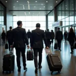 Passengers arriving at Amsterdam Airport Schiphol, greeted by a professional chauffeur