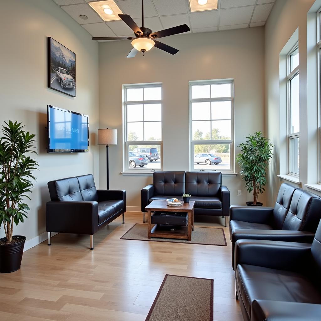 Comfortable waiting area at a car service center in Andover