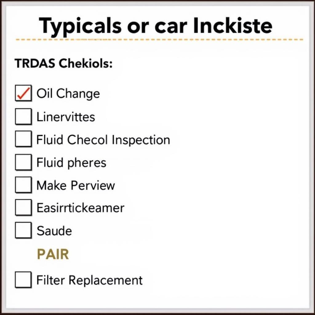 Car Service Checklist