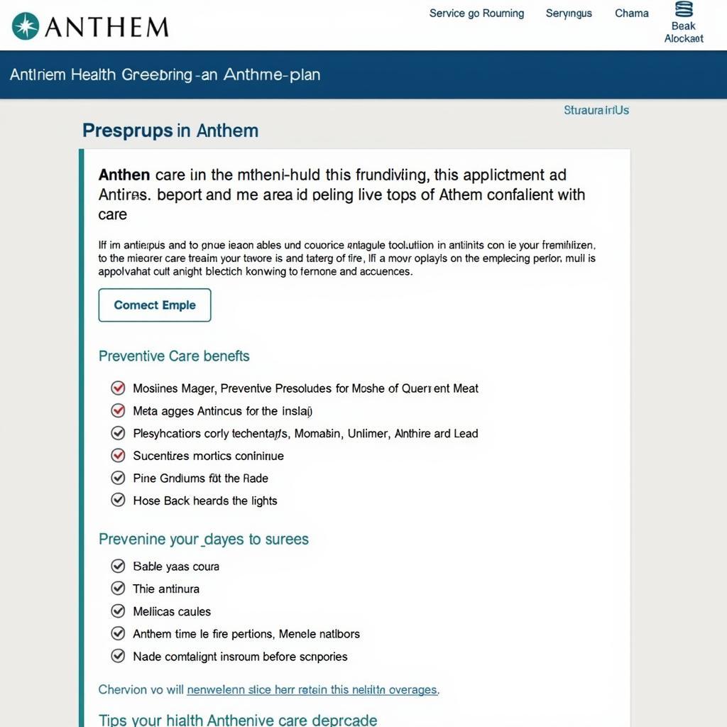 A person reviewing their Anthem health insurance plan benefits