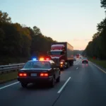 Pilot Car Escorting Oversized Load in Arkansas