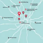 Car service locations across Asheville map