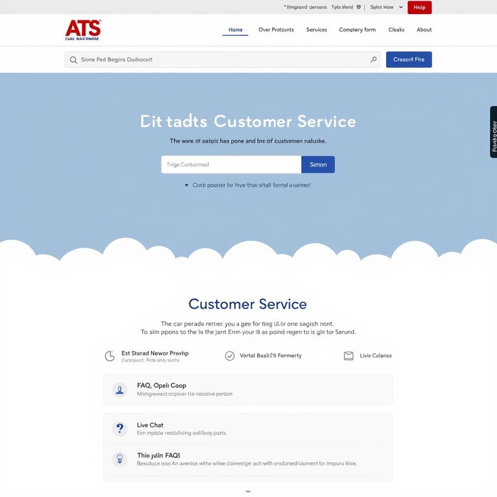 ATS car rental website customer service page