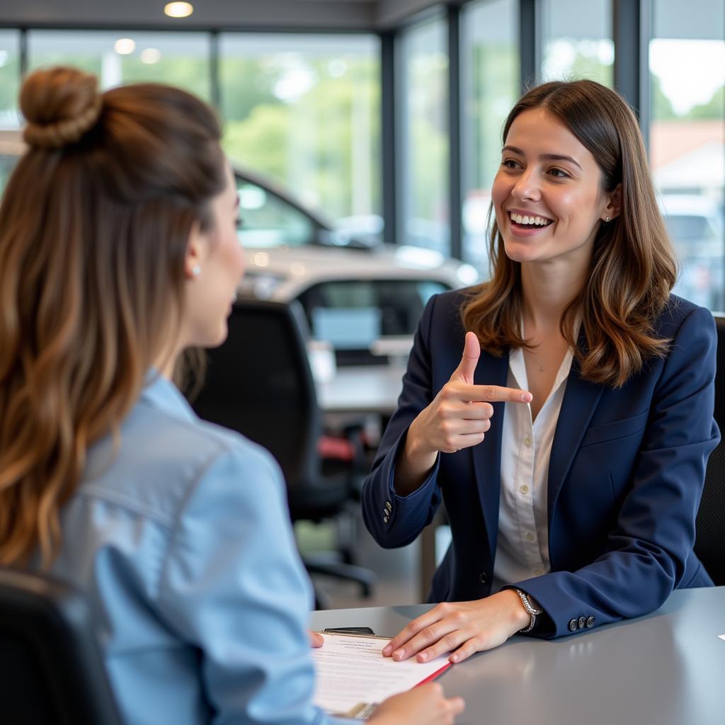 Audi Service Advisor explaining courtesy car policy