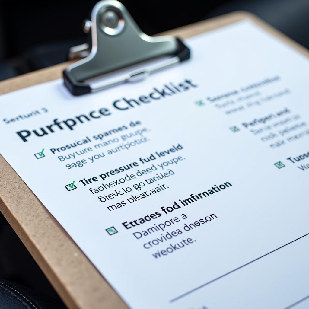 Audi Service Checklist