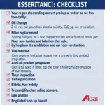 Car maintenance checklist with essential service tasks