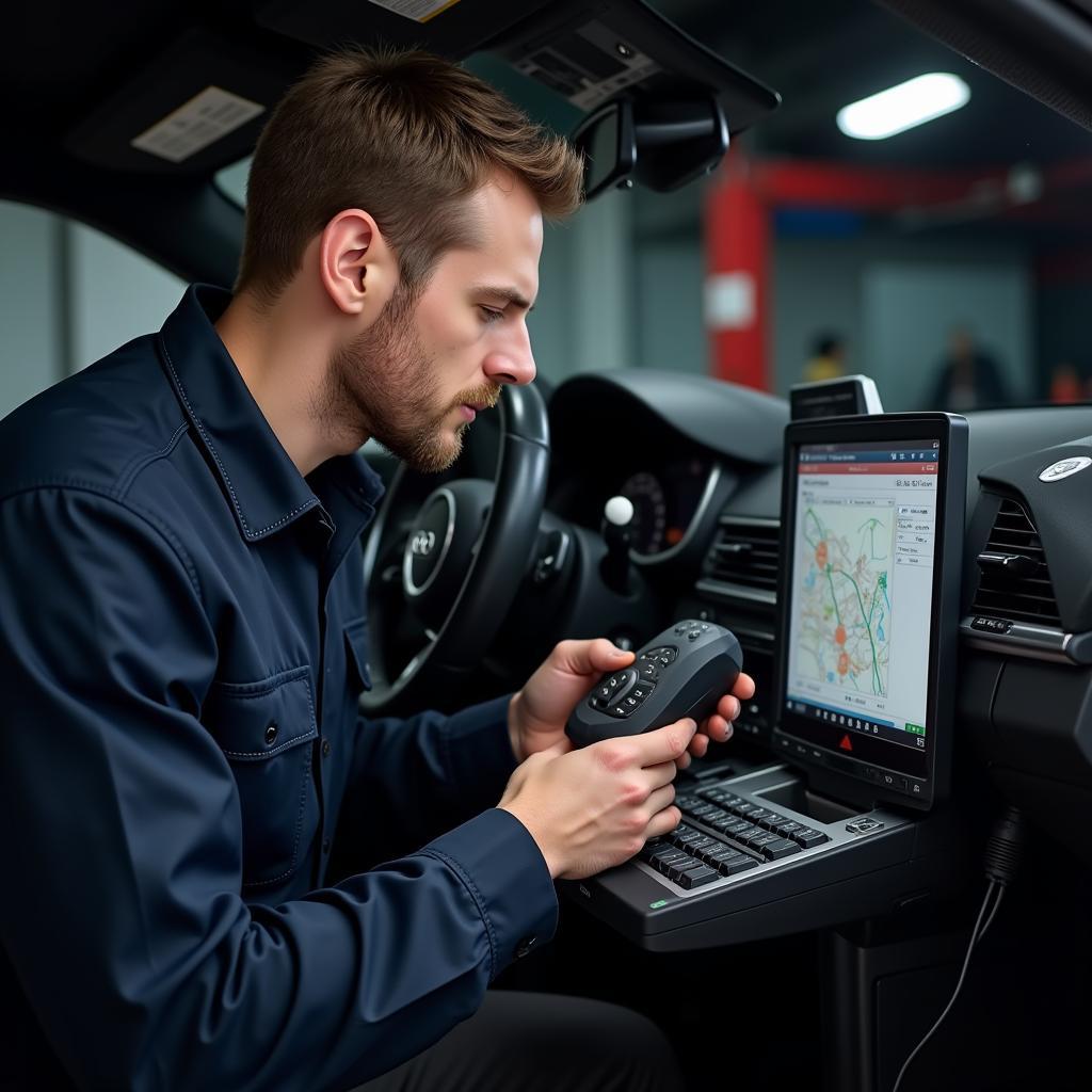 Audi specialist using diagnostic equipment in Geelong