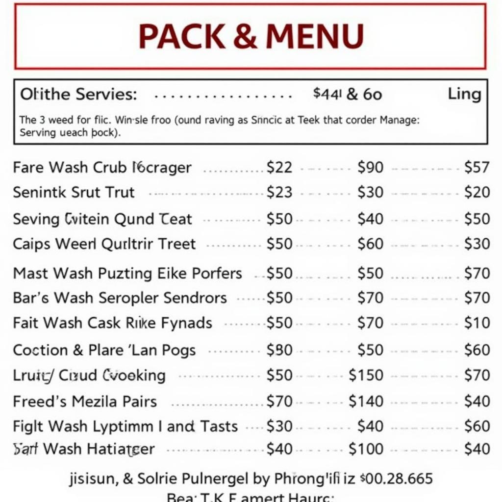 Autobell Car Wash Services Menu