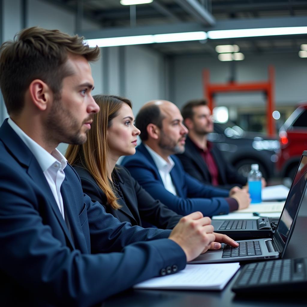 Automotive Professionals Engaged in a Training Session