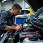 Skilled Automotive Technician at Work