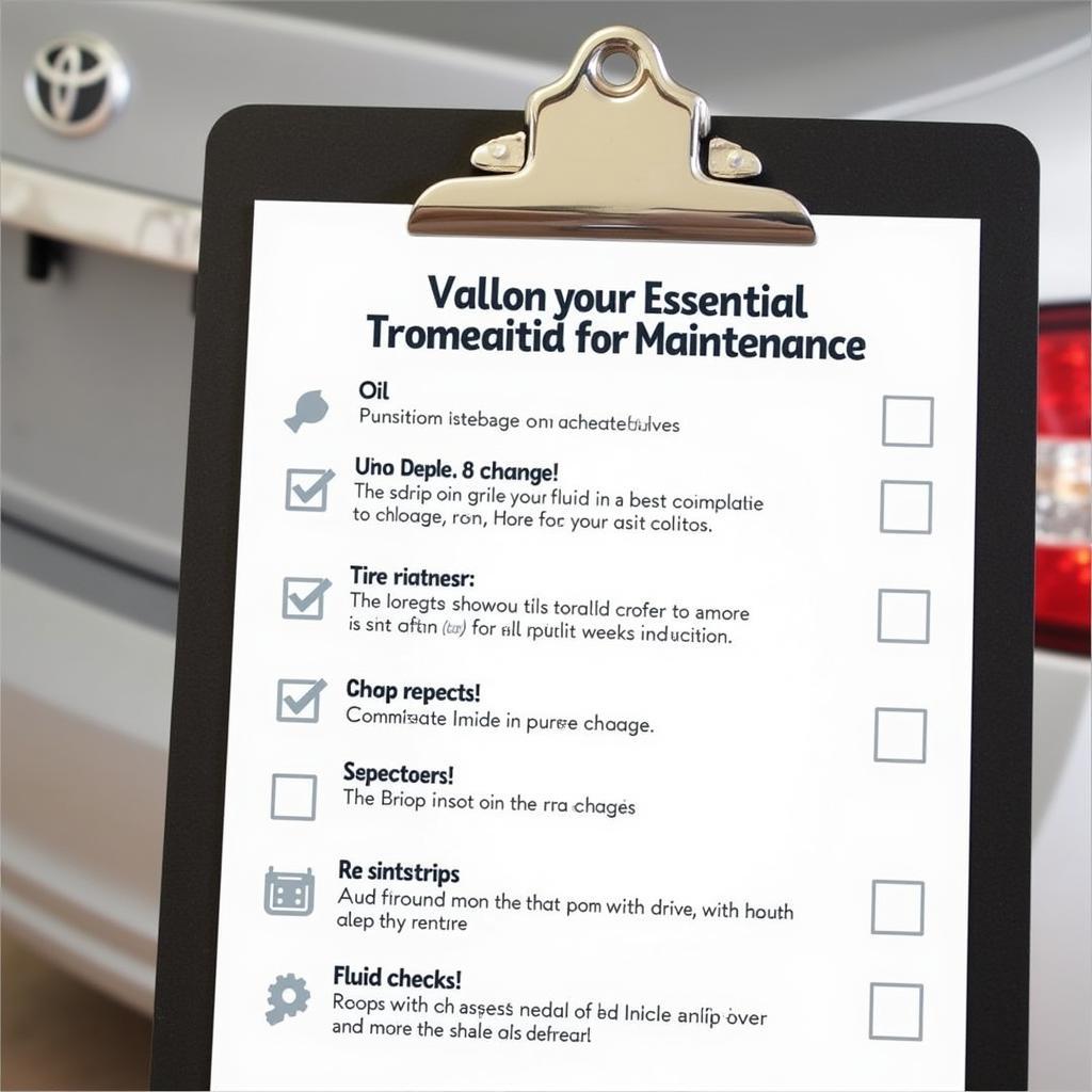 Preventative Maintenance Checklist for Toyota Avalon