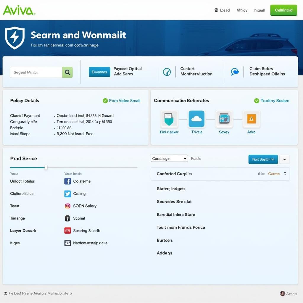 Aviva Online Account Management Dashboard