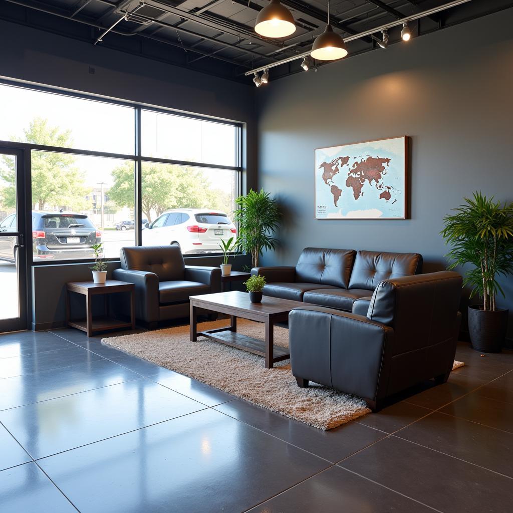 Comfortable and modern waiting area in a car service center