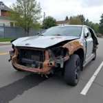 Bent Car Frame After Collision