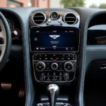 Luxury Bentley car interior with advanced media system