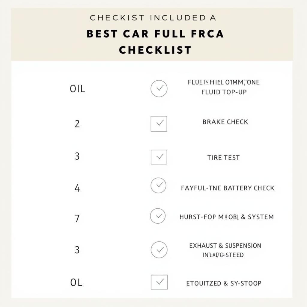 Best Car Full Service Checklist