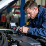 Mechanic Inspecting Car Engine in Dublin