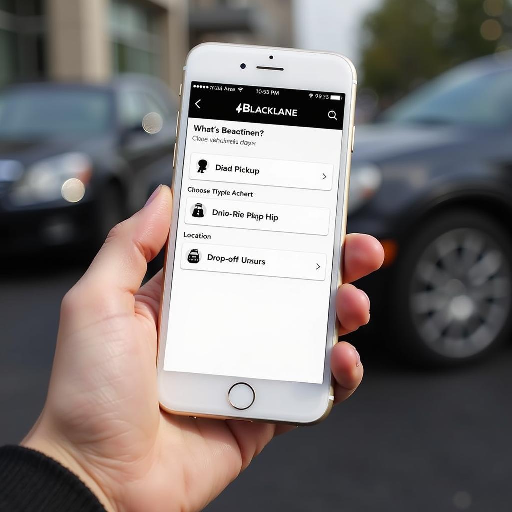 Booking a Blacklane ride on a smartphone