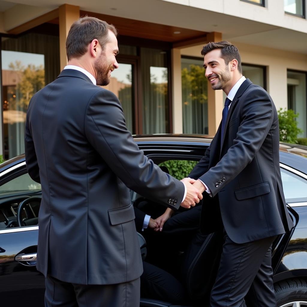 Blacklane chauffeur assisting passenger in San Diego