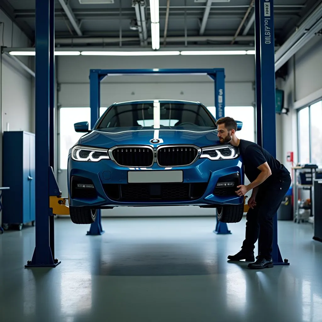 BMW Car Getting Serviced