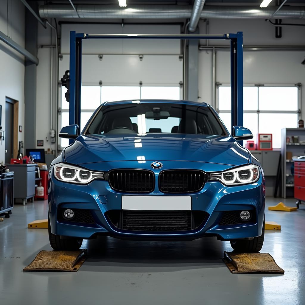 BMW Car on Lift for Service