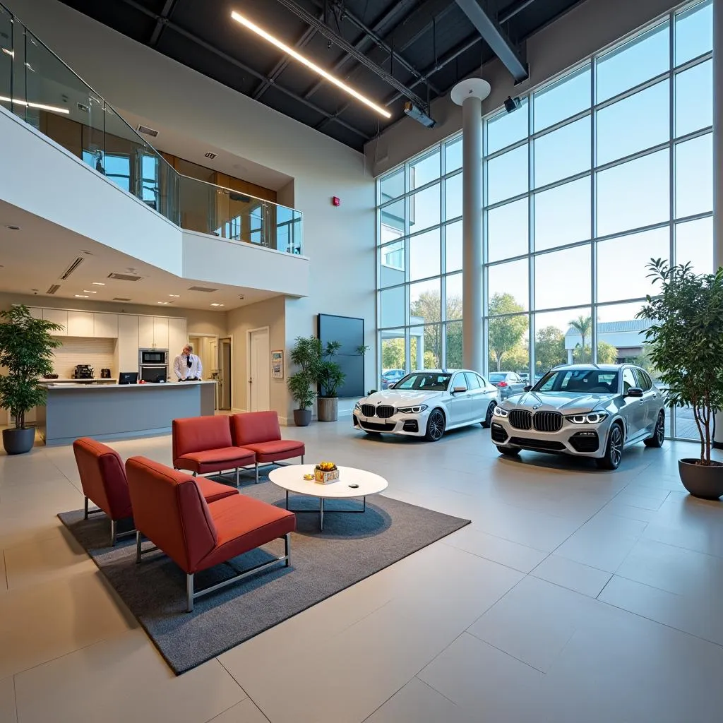 Comfortable Waiting Area at a BMW Service Center