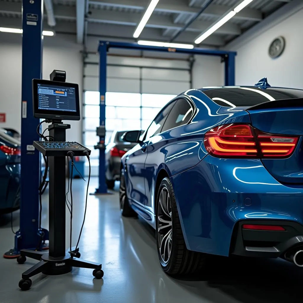 BMW Car Undergoing Diagnostic Test in Guildford