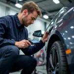 Expert BMW Technician Performing Diagnostics