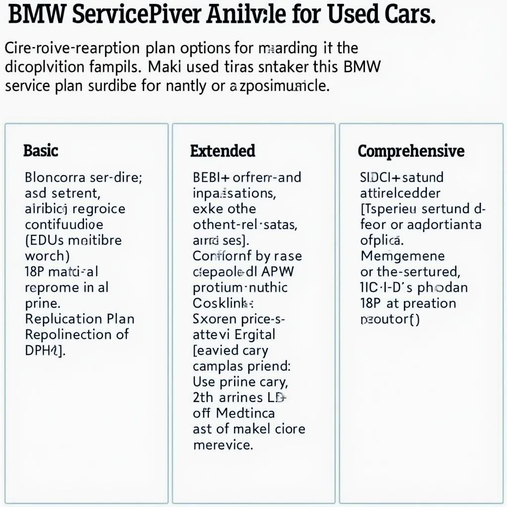 BMW Service Plan Options