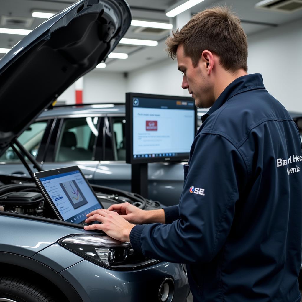 BMW Specialist Technician Working on a Car in Stoke on Trent