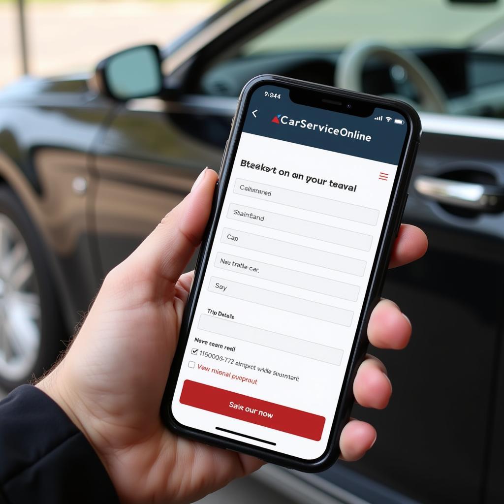 Booking Black Car Service on Smartphone