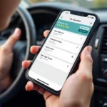 Booking a car service online via mobile phone