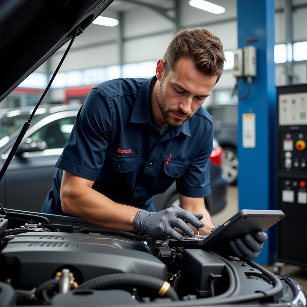 Bosch Car Service Technician Working