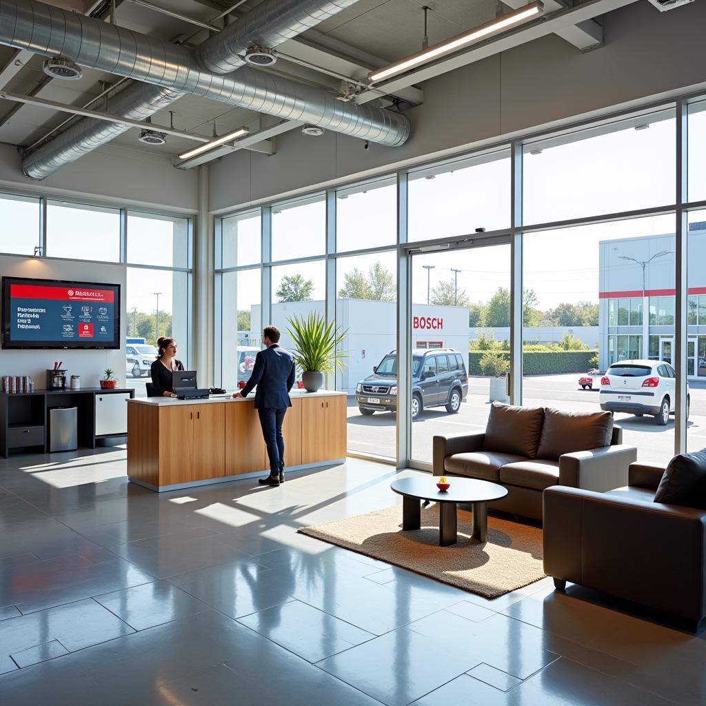 Comfortable Customer Lounge at a Bosch Car Service in Uppsala