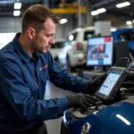 Bosch Certified Technician Performing Diagnostics