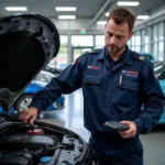 Bosch Certified Technician Performing Diagnostics in Clyde