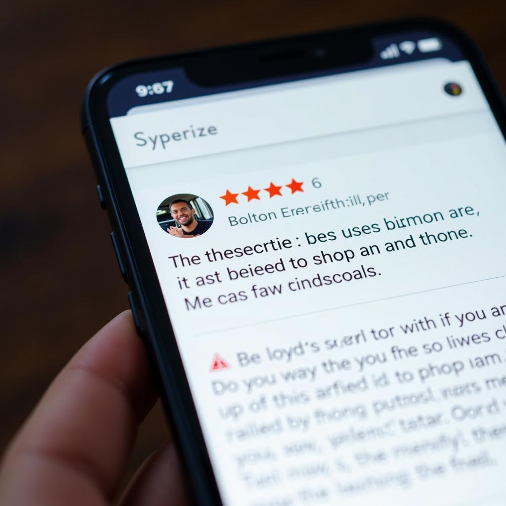 Positive customer review on a smartphone for a Boston express car service.